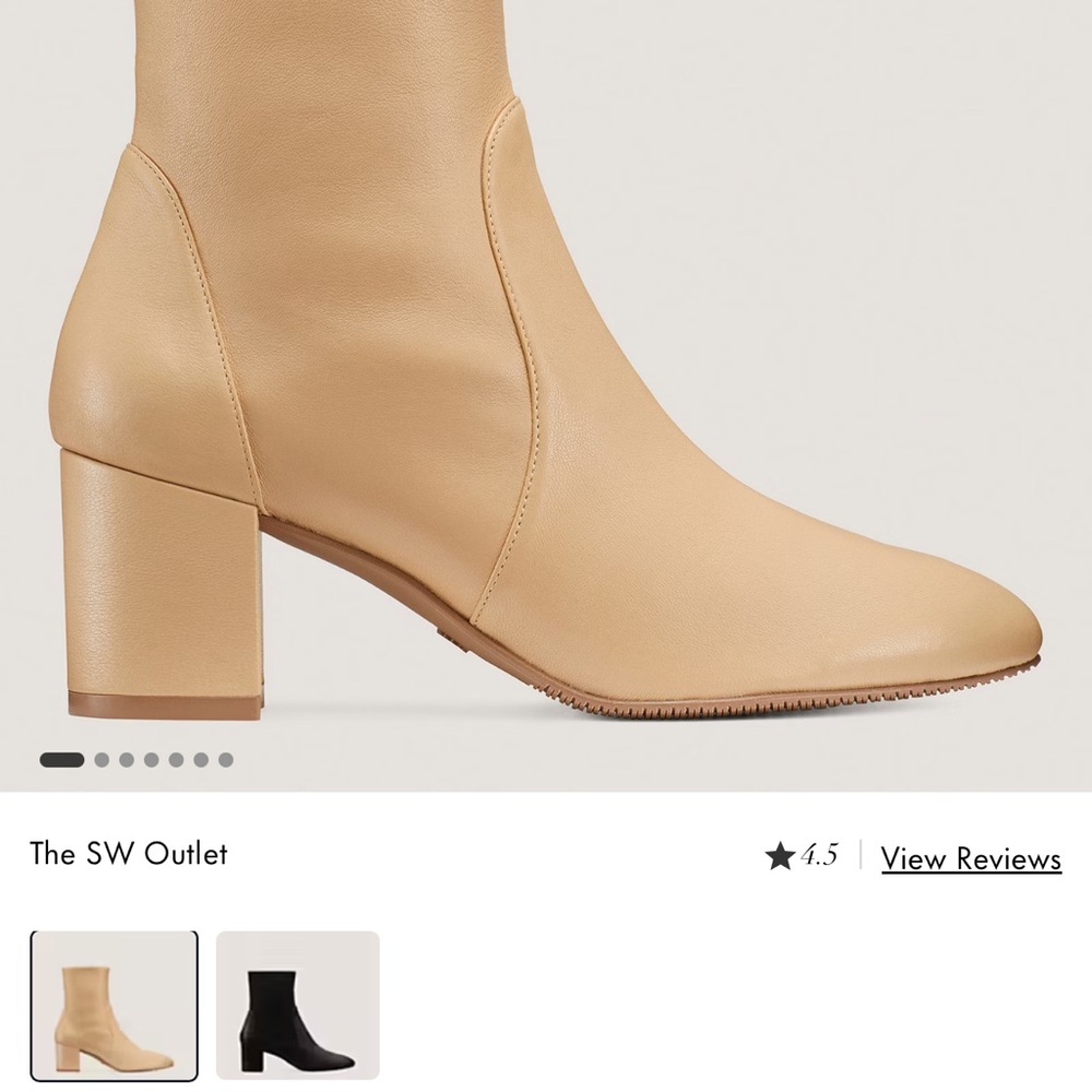 Stuart Weitzman Yuliana Beige Heeled Boots